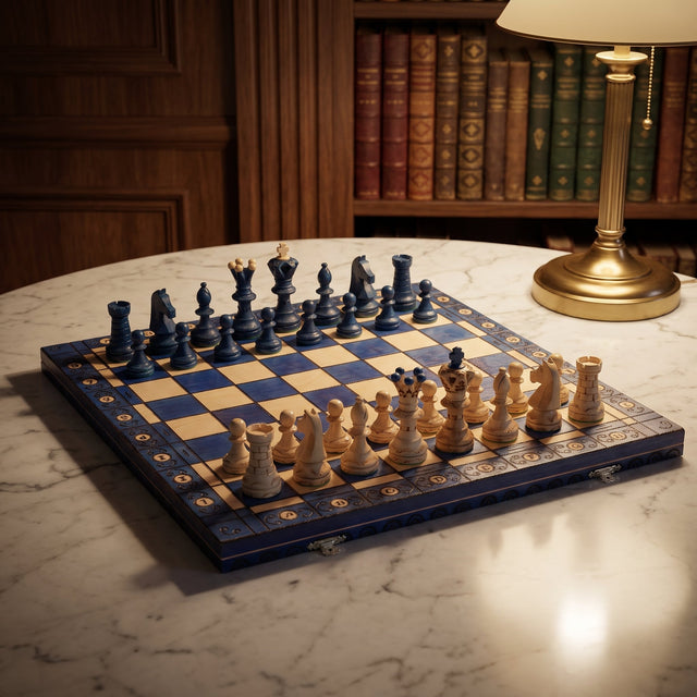Ambassador Wooden Chess Set – Large Hand-Carved Set