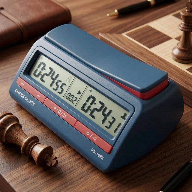 Digital Chess Clock with 42 Presets – Blitz & Tournament Timer