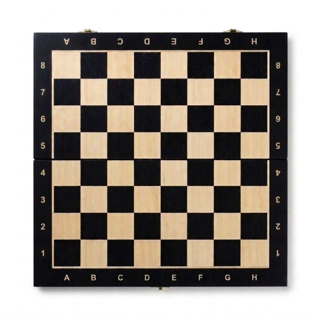 No.4 Tournament Chess Board with Coordinates – Ebonised – view 3