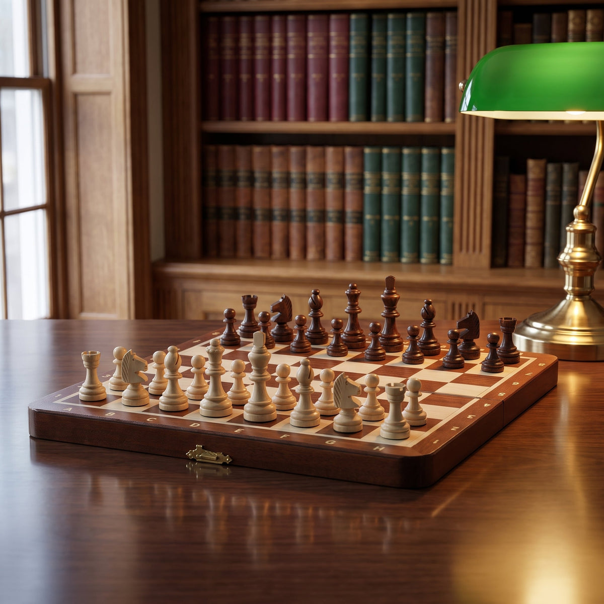 Magnetic Inlaid Wooden Chess Set – 55 mm King, Folding