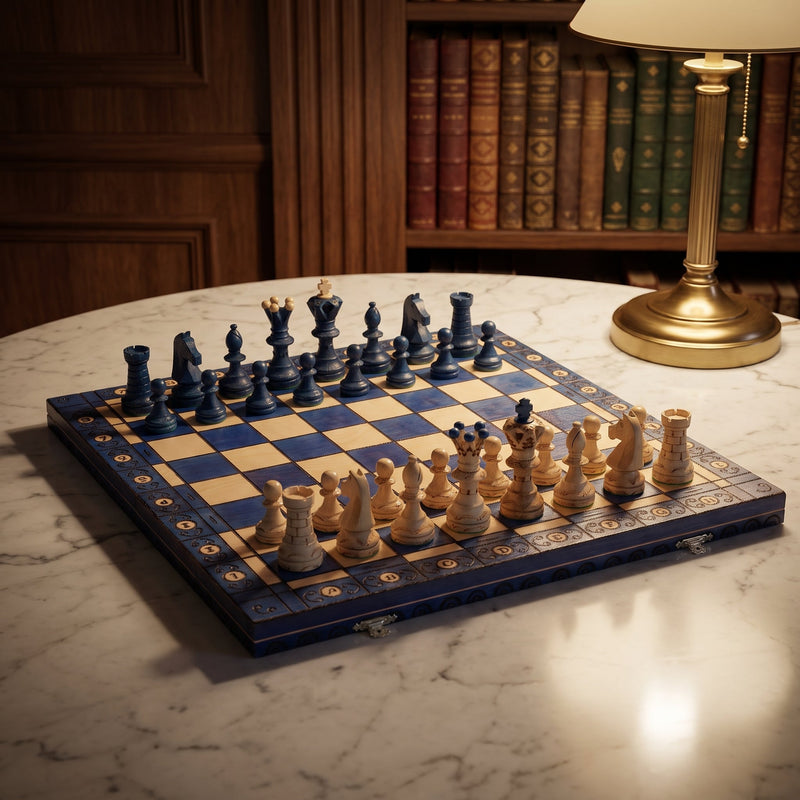 Ambassador Wooden Chess Set – Large Hand-Carved Set