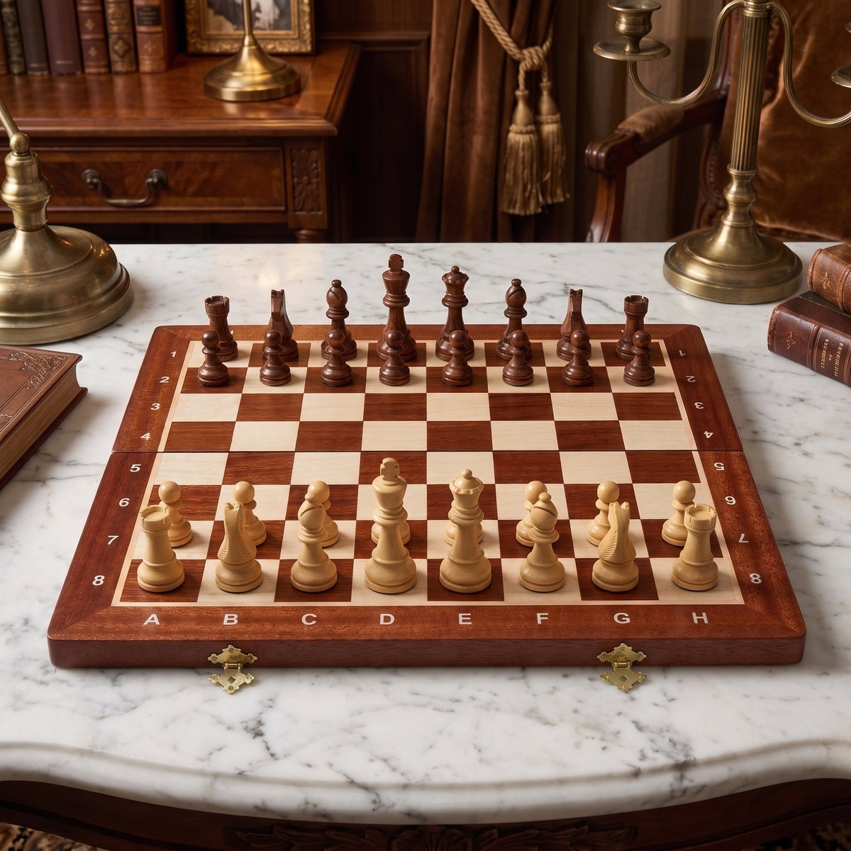 Tournament No.4 French Chess Set – 3-Inch Boxwood Pieces – view 3