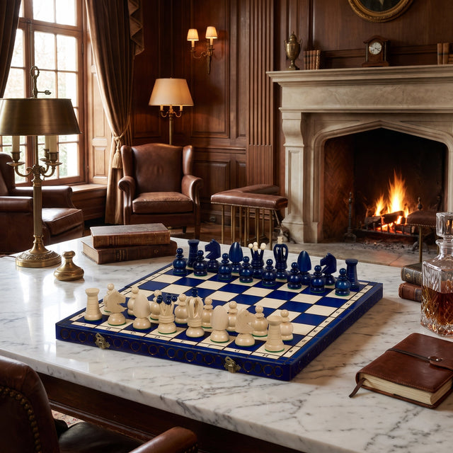 King's Large Wooden Chess Set – Hornbeam Pieces & Storage