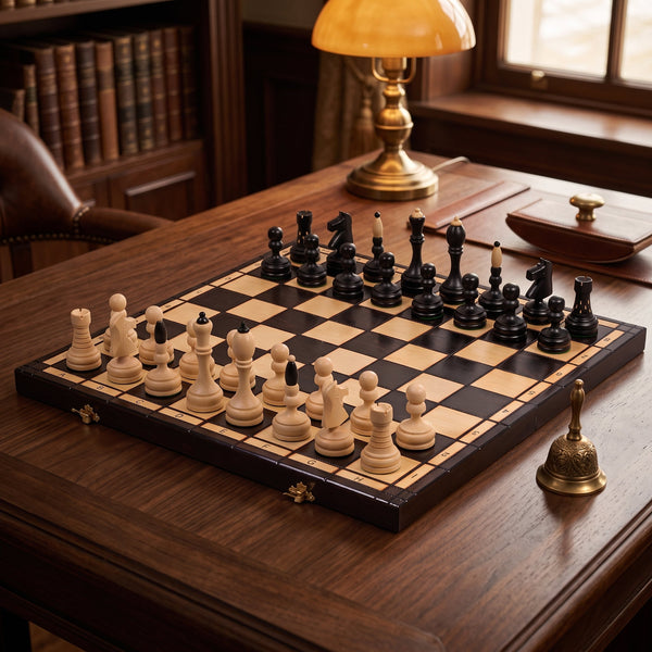 Classic Wooden Chess Set – Hand-Carved Hornbeam Pieces