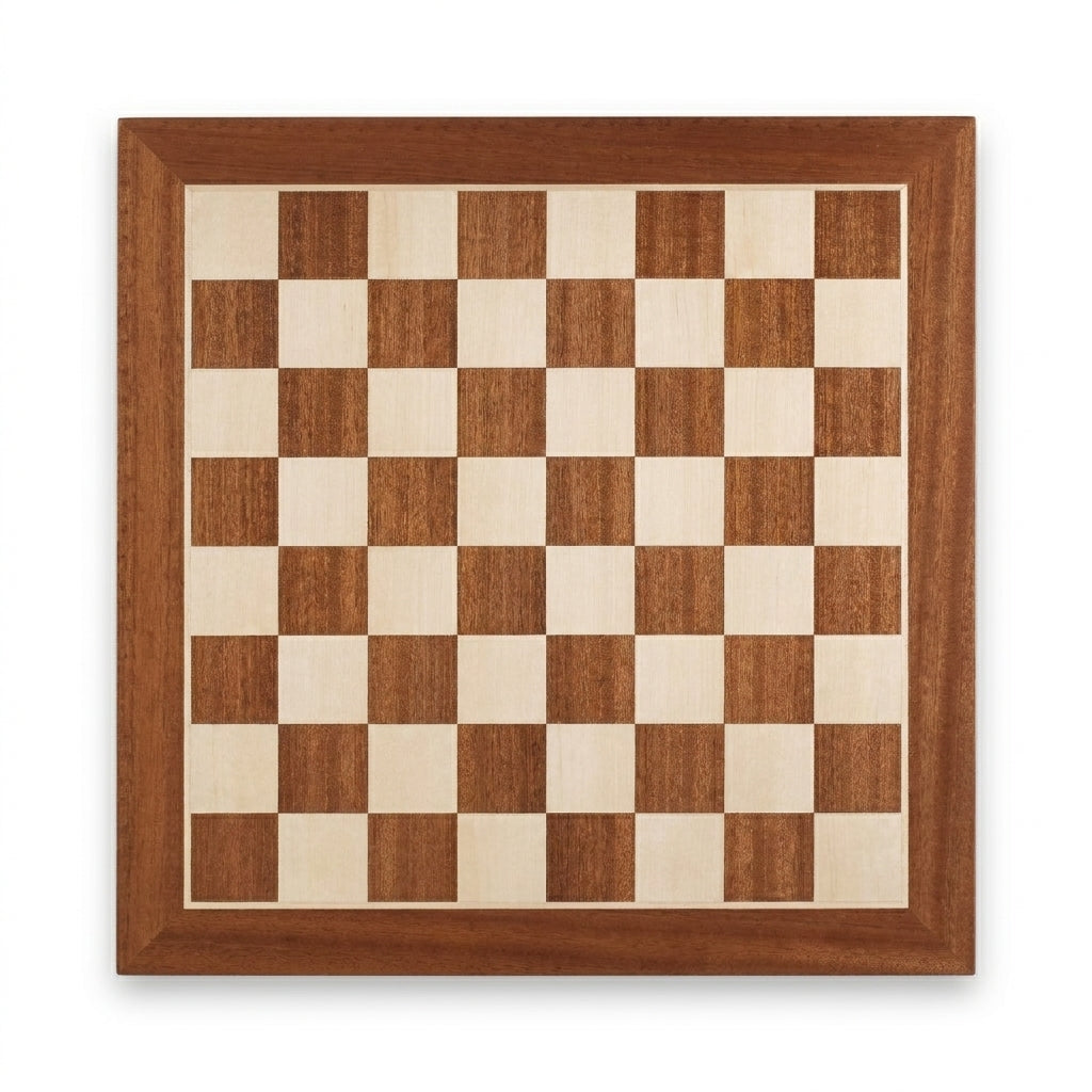 No.4 Wooden Chess Board – Mahogany & Sycamore Inlay, 41 cm – view 2