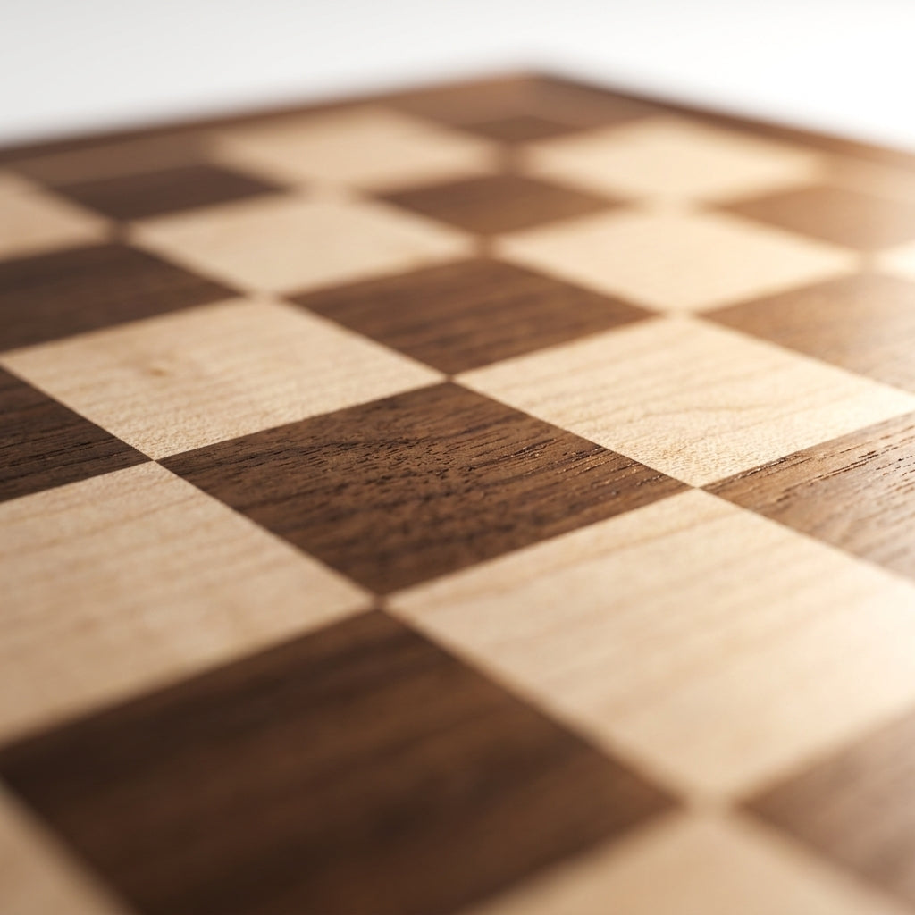 No.4 Wooden Chess Board – Mahogany & Sycamore Inlay, 41 cm – view 3