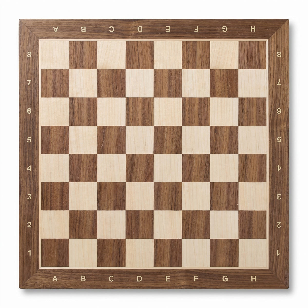 No.4 Chess Board with Coordinates – Walnut & Sycamore 40 cm – view 4