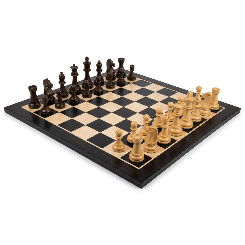 Folding No.5 Tournament Chess Board – Ebonised Maple 48 cm – view 6