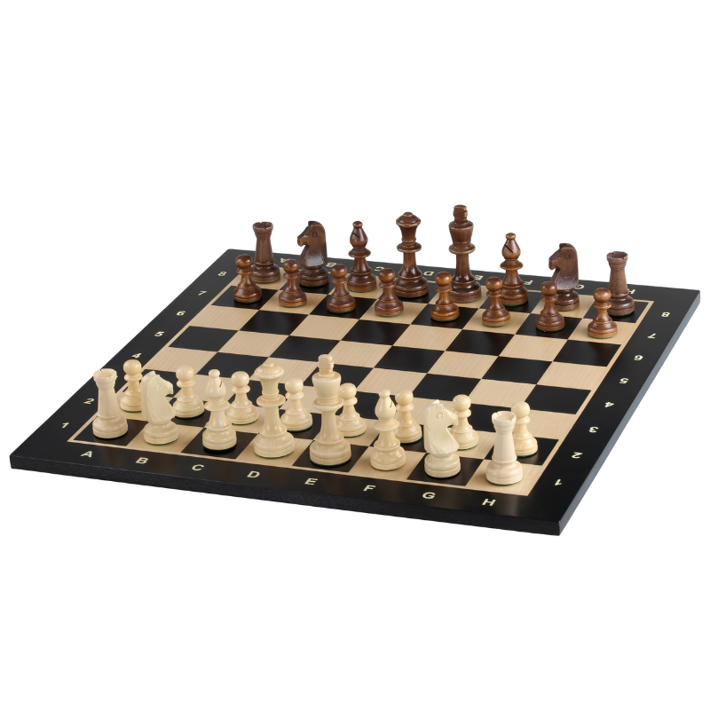 No.4 Tournament Chess Board with Coordinates – Ebonised – view 5