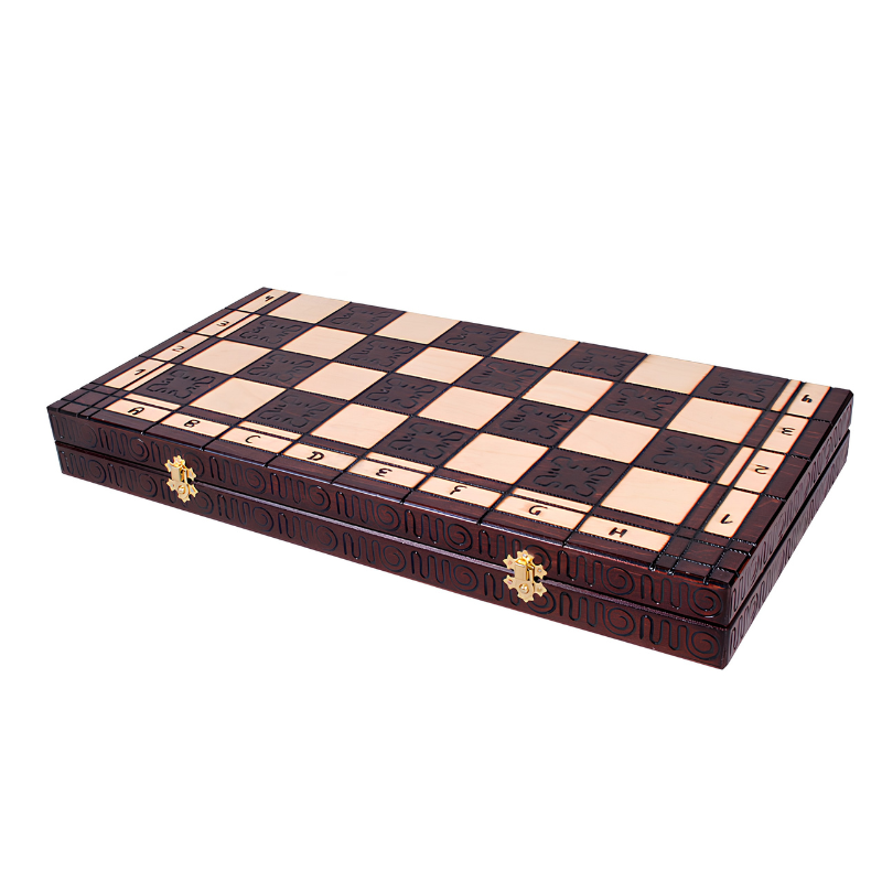 Indian Wooden Chess Set – Hand-Carved Pieces, Folding Board – view 6