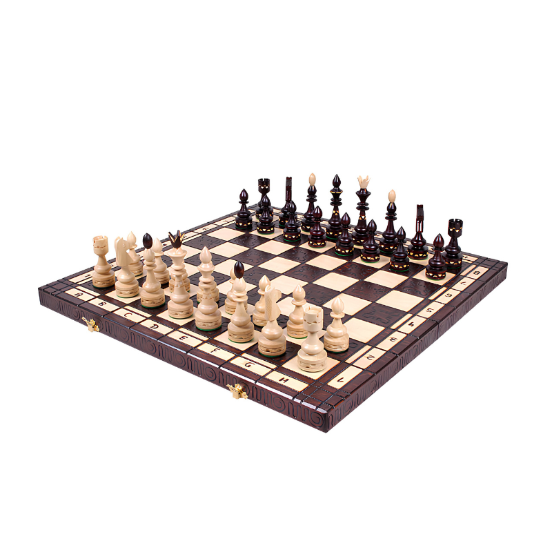 Indian Wooden Chess Set – Hand-Carved Pieces, Folding Board – view 7