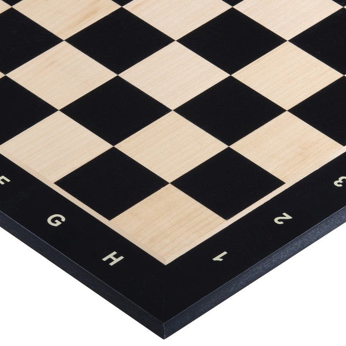 No.4 Tournament Chess Board with Coordinates – Ebonised – view 4