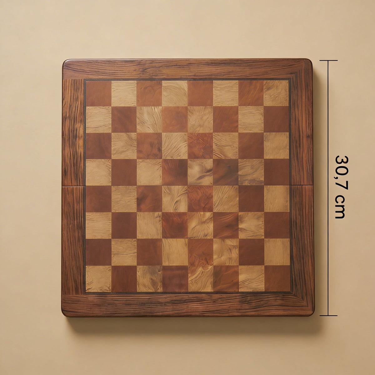 Folding Mahogany Chess Board with Polished Brass Pieces – view 6