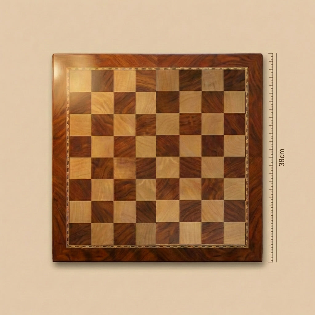Ebony Wood Chess Set with Storage – Inlaid Metal Pieces – view 9