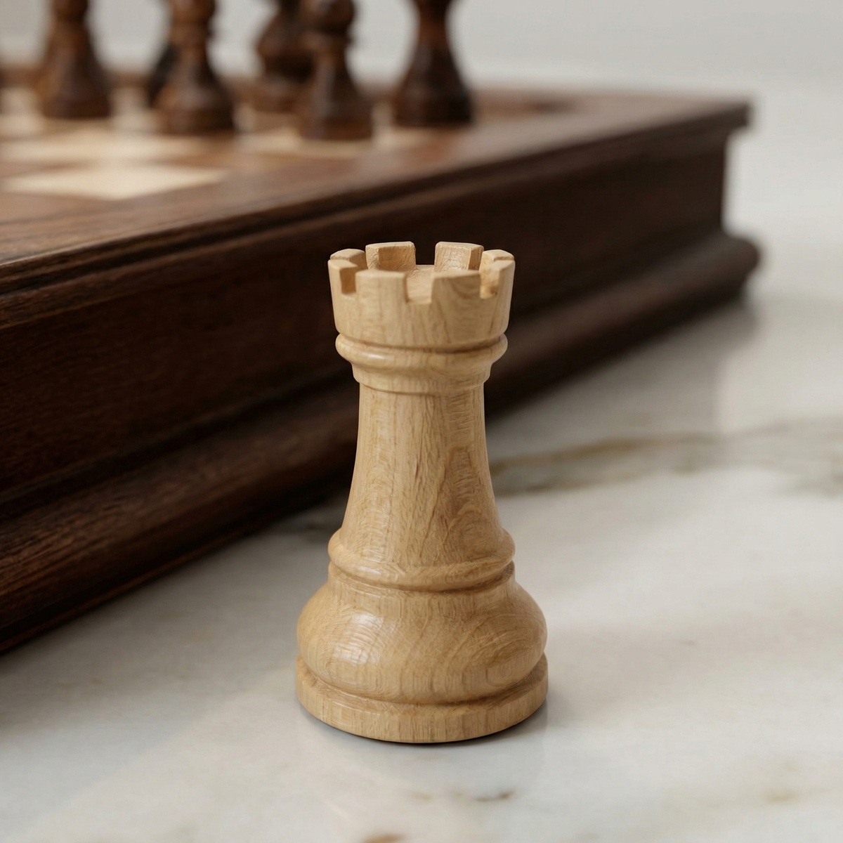Solid Walnut Chess Board with Drawers & Weighted Pieces – view 8